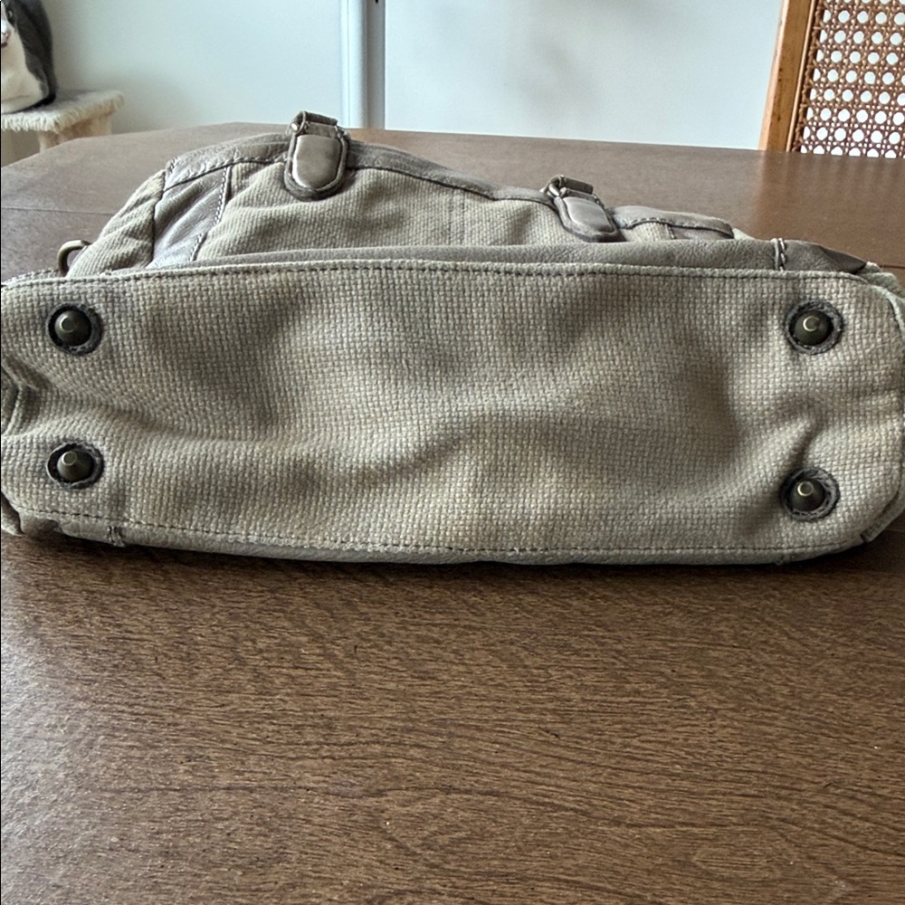 Liebeskind Taupe Crossbody Tote with Leather Trim & Brass Hardware - Picture 4 of 7